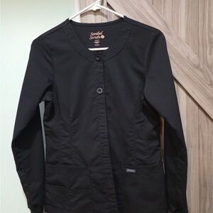Cherokee Women's Black Button-Up Scrub Jacket